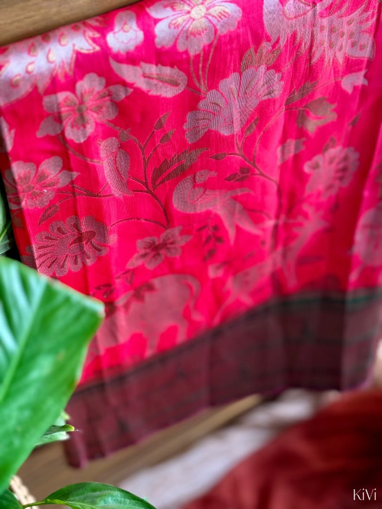 Striking Pink Paithani Saree