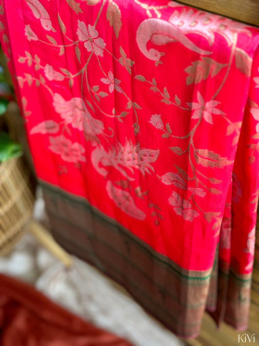 Striking Pink Paithani Saree