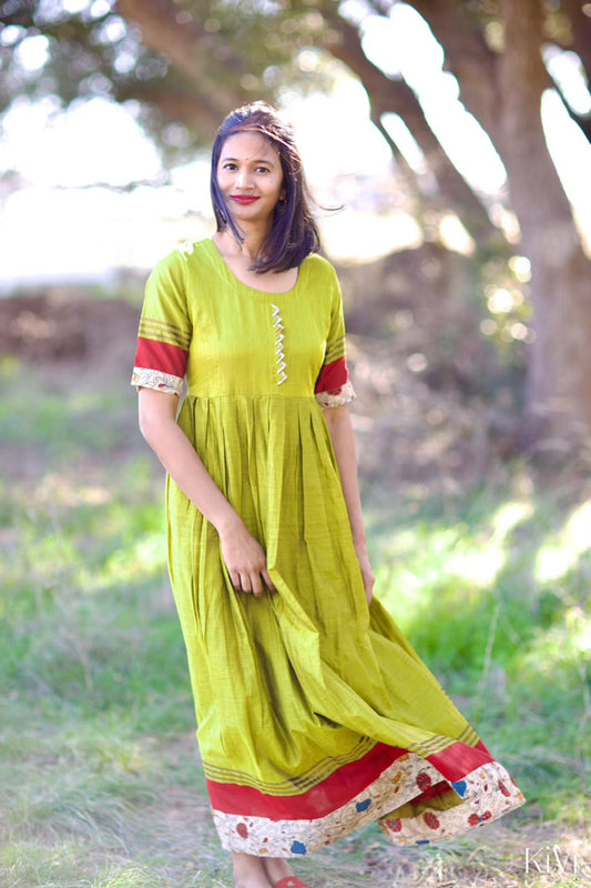 Light Green Narayanpet Long Gown